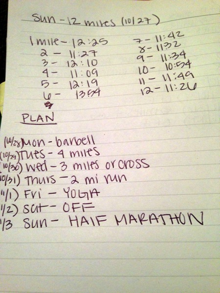 Week workout plan
