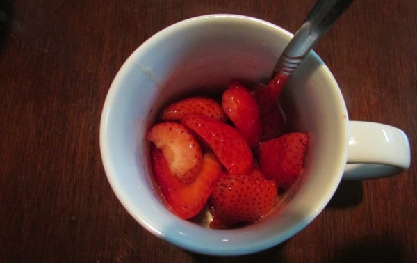 Strawberries and honey