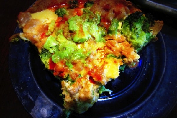 Tortilla crusted quiche