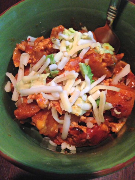 Butternut squash enchilada bake