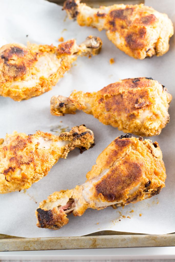 Oven "Fried" Chicken Drumsticks Healthy, Gluten Free