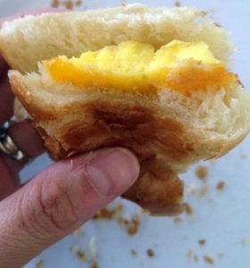 croissant sandwich bite