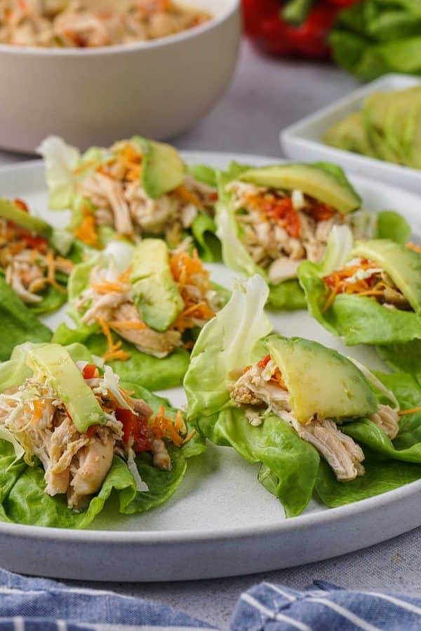 Slow Cooker Thai Chicken Lettuce Wraps - Hungry Hobby