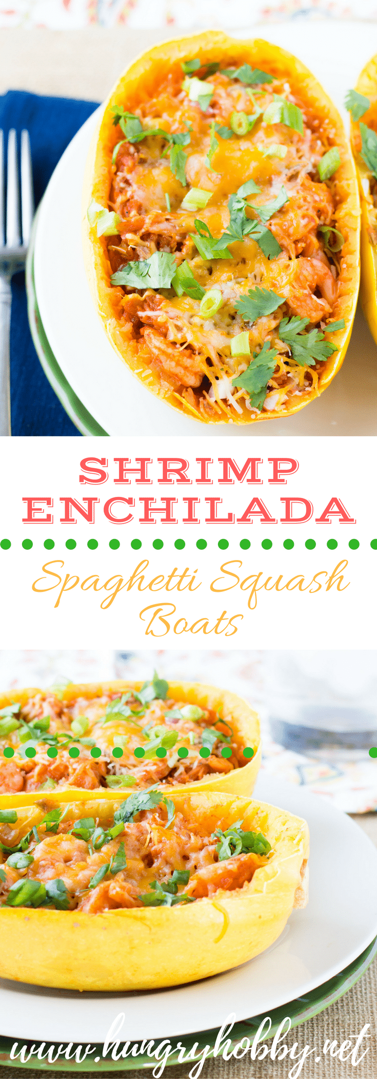 Shrimp Enchilada Spaghetti Squash Boats (+Instant Pot Option)