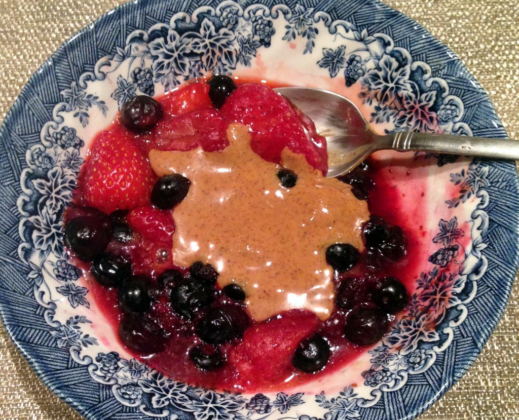 berries and almond butter