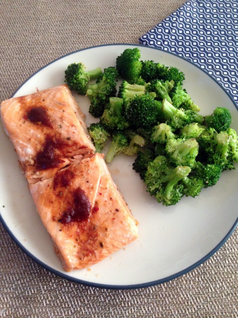 salmon and broccoli
