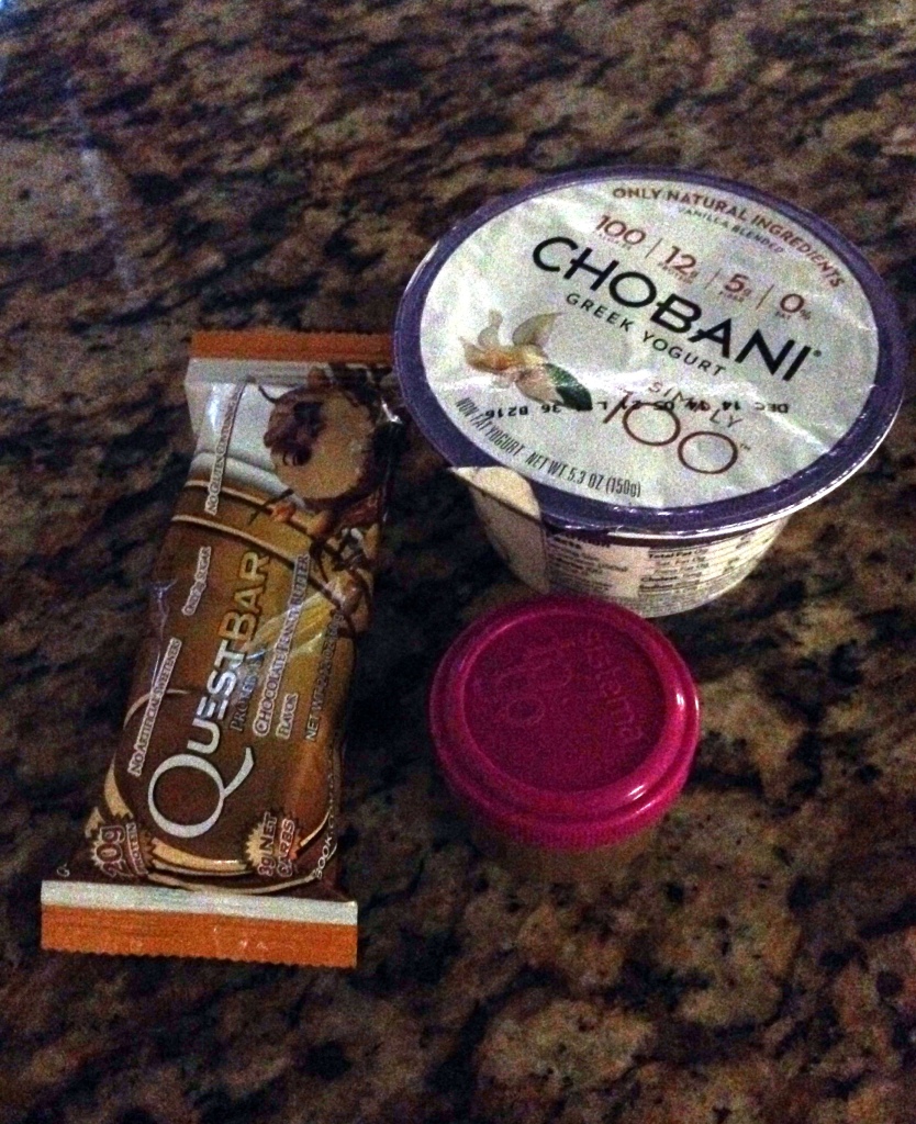 chobani, protein bar, peanut butter