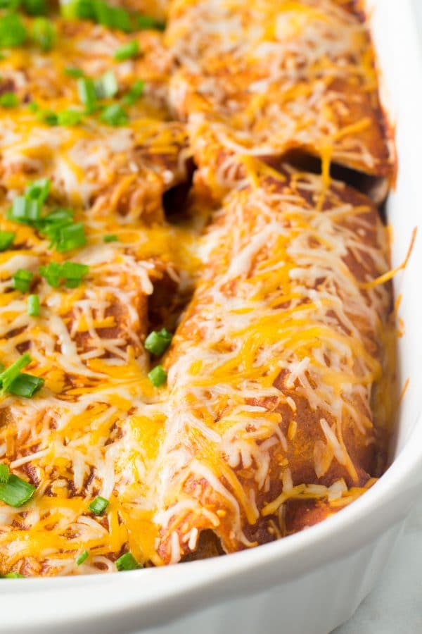 Healthy Leftover Turkey Enchiladas - Hungry Hobby