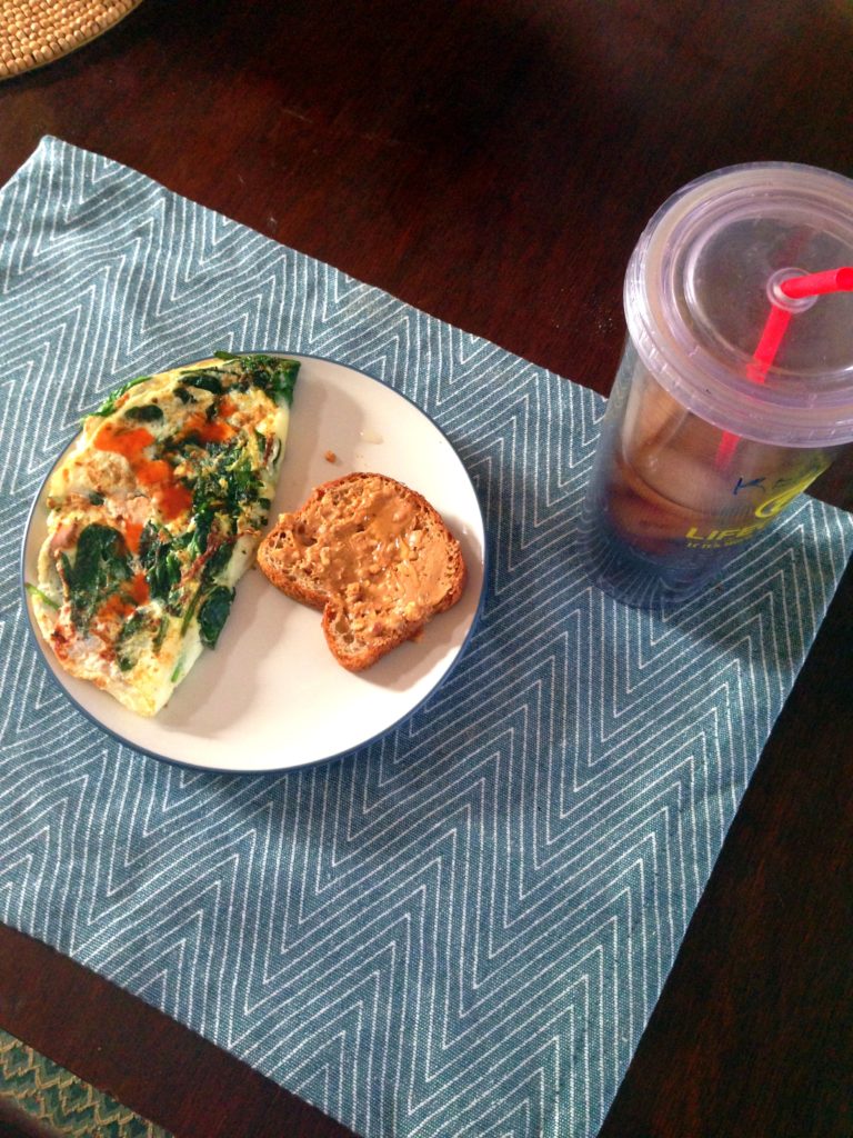 egg white omelet & pb toast