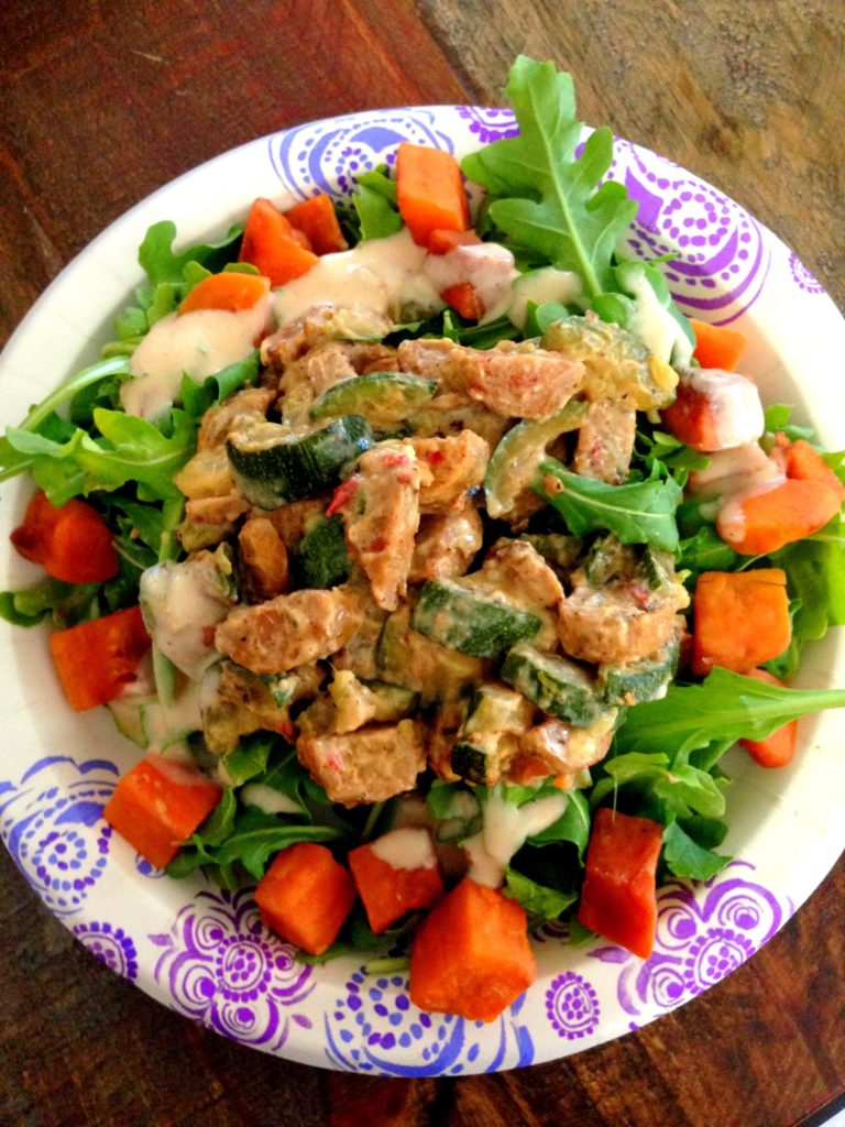 sweet potato chicken sausage salad