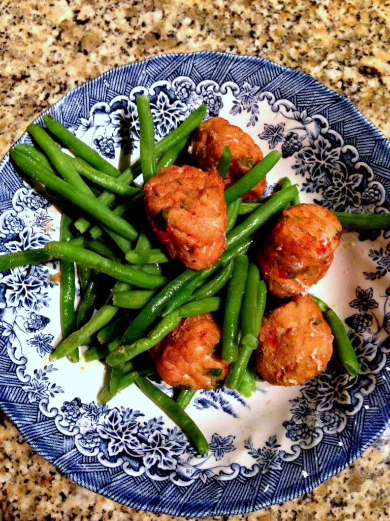 salmon bites and green beans