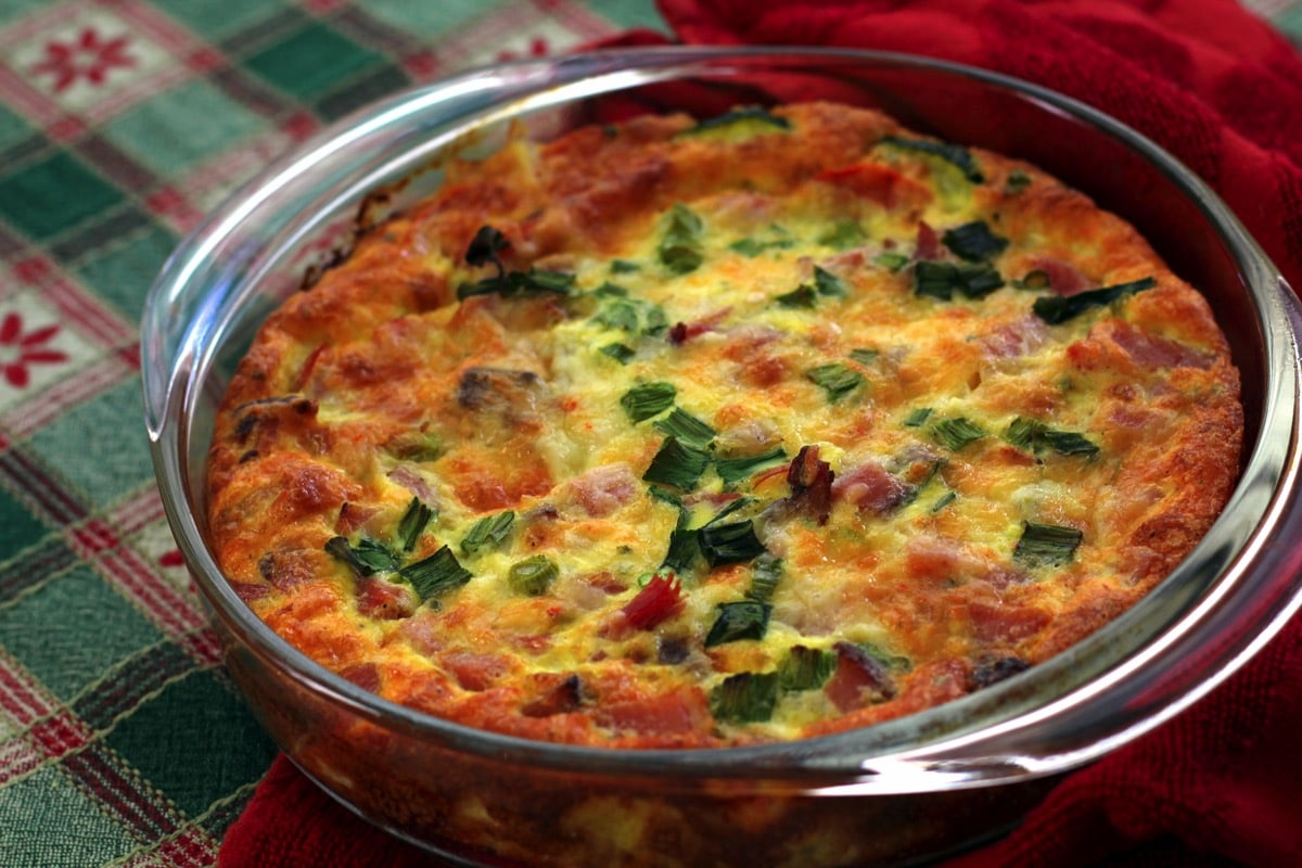 Holiday quiche up close