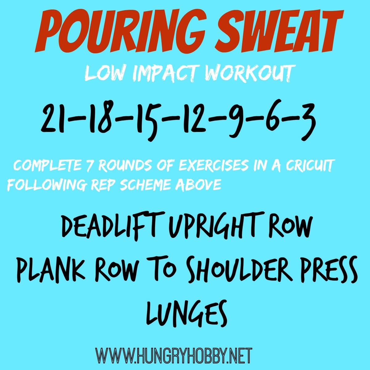 Pouring sweat workout