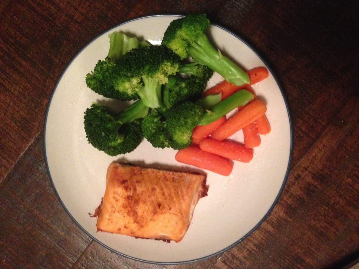 Salmon and veggies