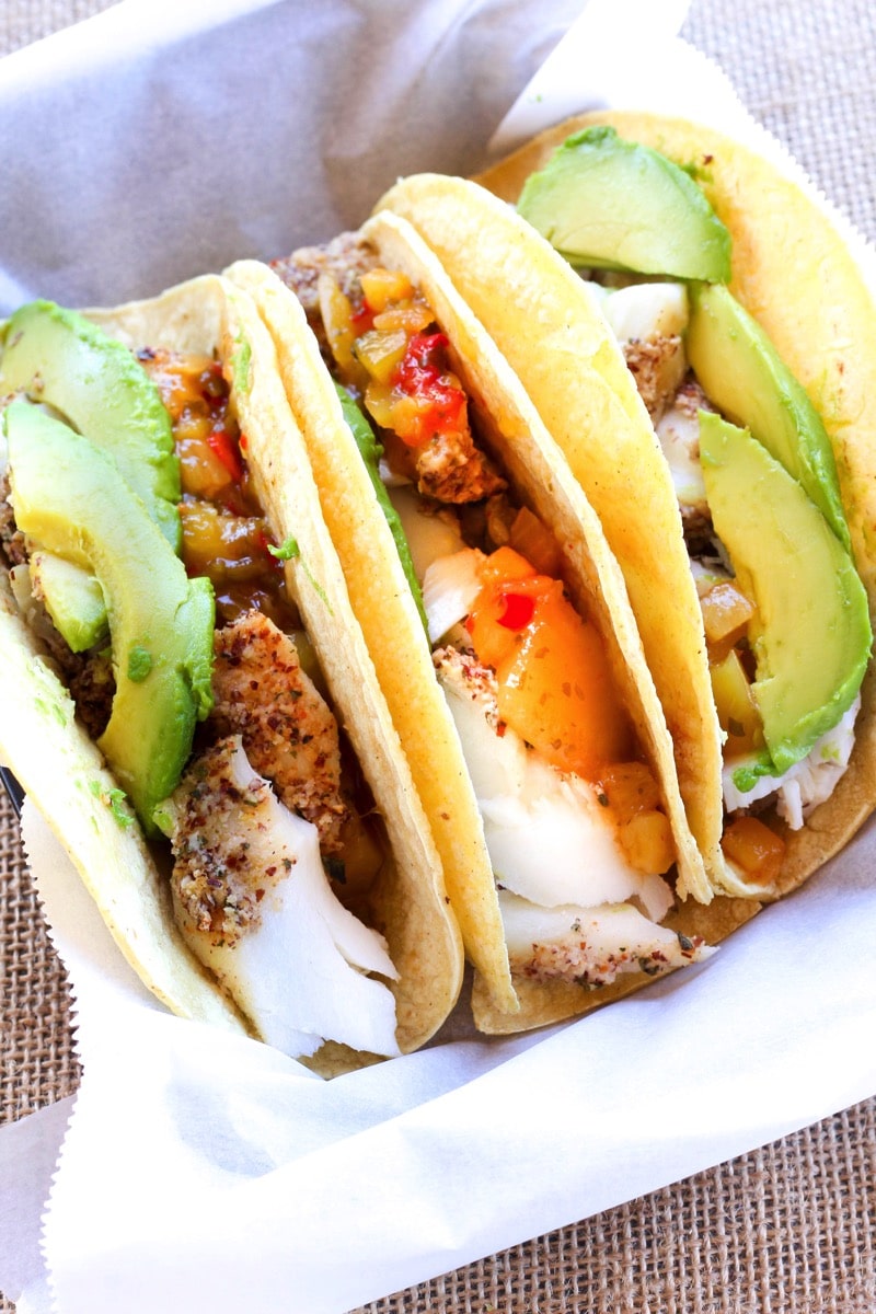 Almond crusted tacos