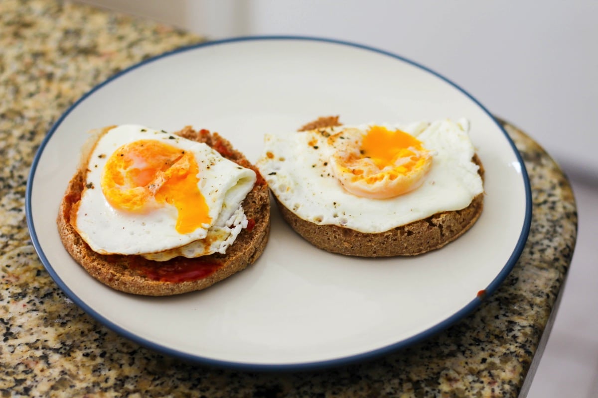 English muffin sunny eggs