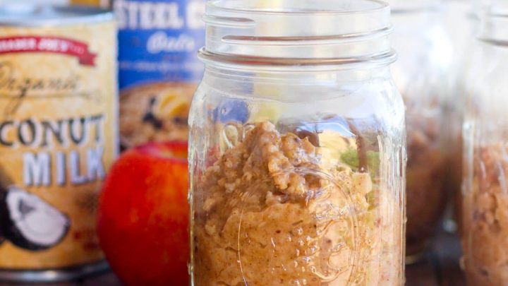 Cinnamon Apple Crockpot Oats- gluten free and vegan