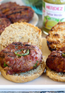 Jalapeno & Cheddar Stuffed Salsa Verde Burgers #Sponsored #AuthenticStyle Salsa