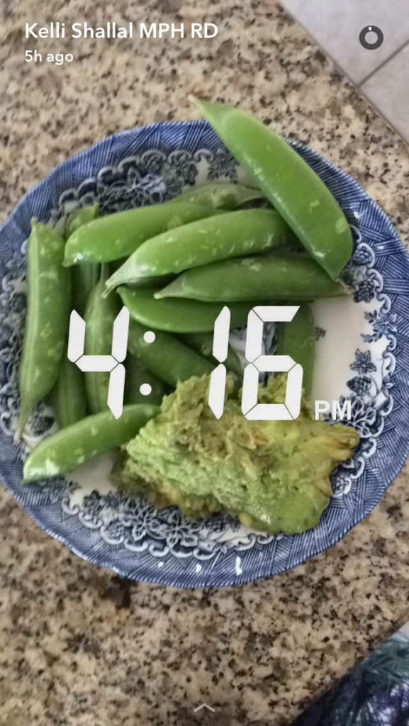 snap peas and guac