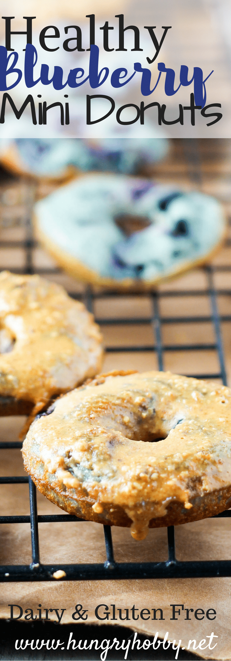Healthy Peanut Butter Glazed Blueberry Mini Donuts (Dairy Free, Gluten ...