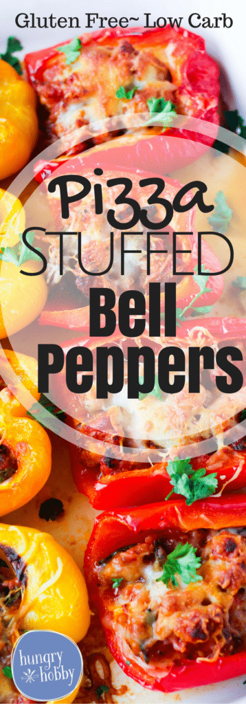 Pizza Stuffed Peppers - Hungry Hobby