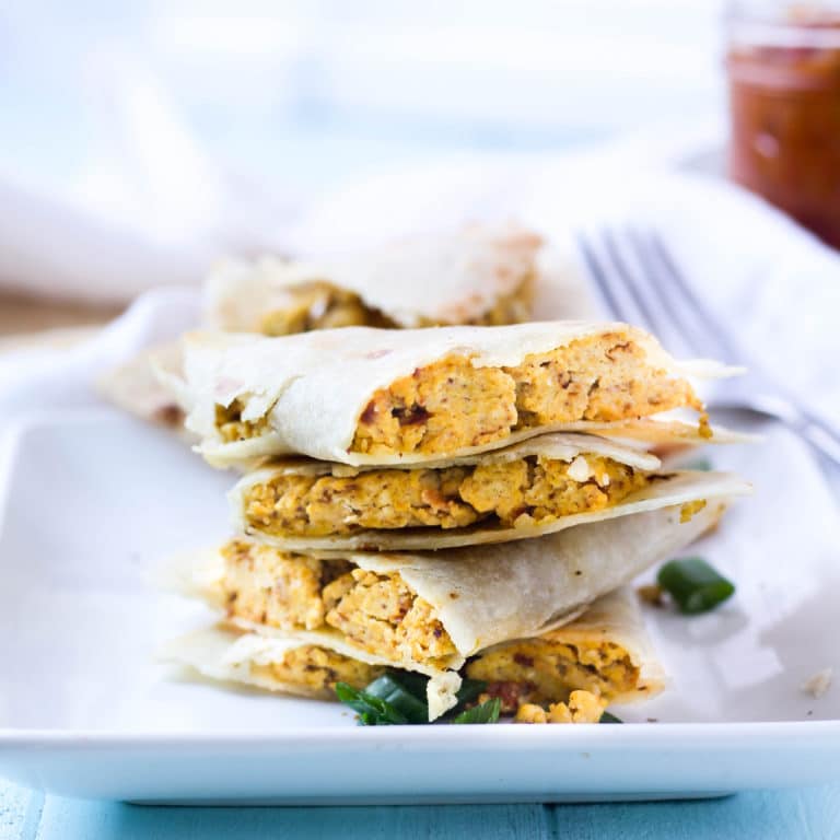 Healthy Pumpkin & Goat Cheese Savory Breakfast Quesadillas - Hungry Hobby