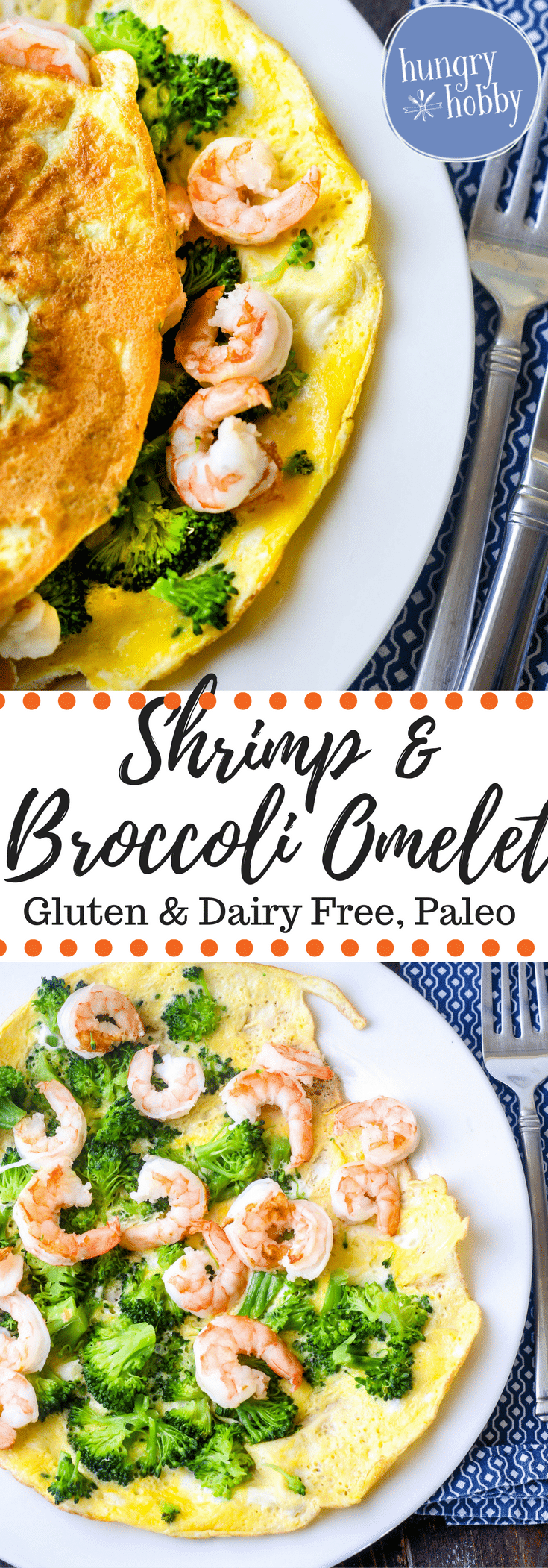 Shrimp and Broccoli Omelet - Hungry Hobby