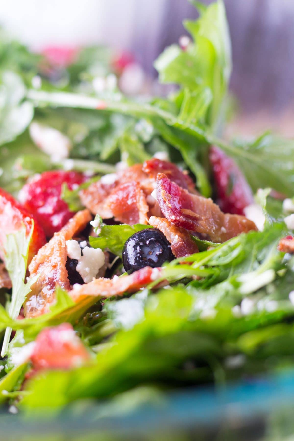 Berry Bacon Salad with Red Wine Vinaigrette