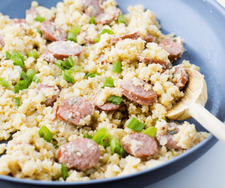 Image for Cheesy Cauliflower Rice & Sausage Skillet (EASY)