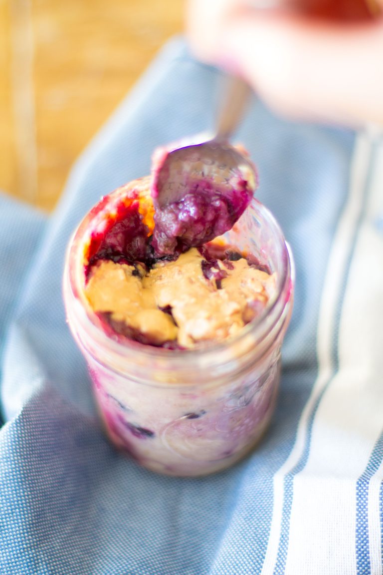 Loaded Blueberry Peanut Butter Overnight Oats Hungry Hobby