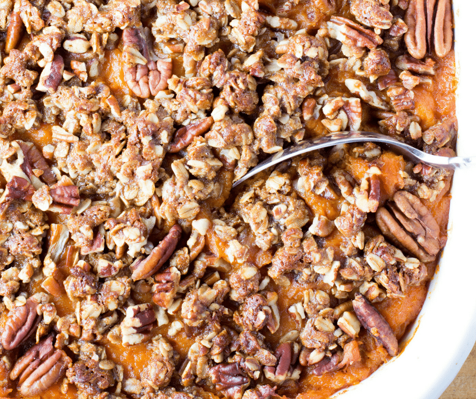 Healthy Sweet Potato Casserole (Gluten Free) - Hungry Hobby