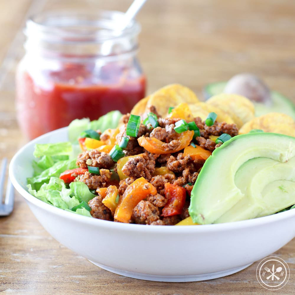 Paleo Taco Salad with Plantain Chips