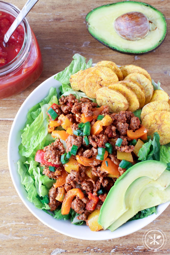 Paleo Taco Salad with Plantain Chips