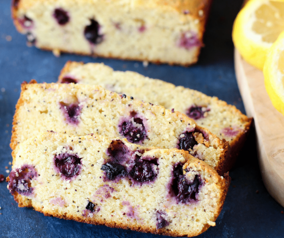 Healthy Blueberry Lemon Poppy Seed Bread Paleo & Gluten Free