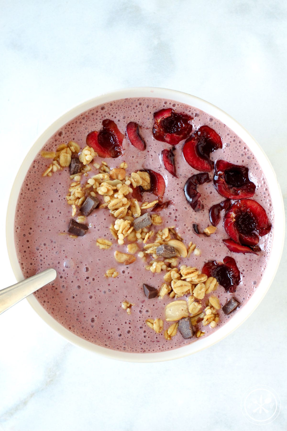 Healthy Cherry Cheesecake Smoothie Bowl - High Protein and Gluten Free