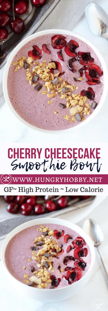 Healthy Cherry Cheesecake Protein Smoothie Bowl PIN