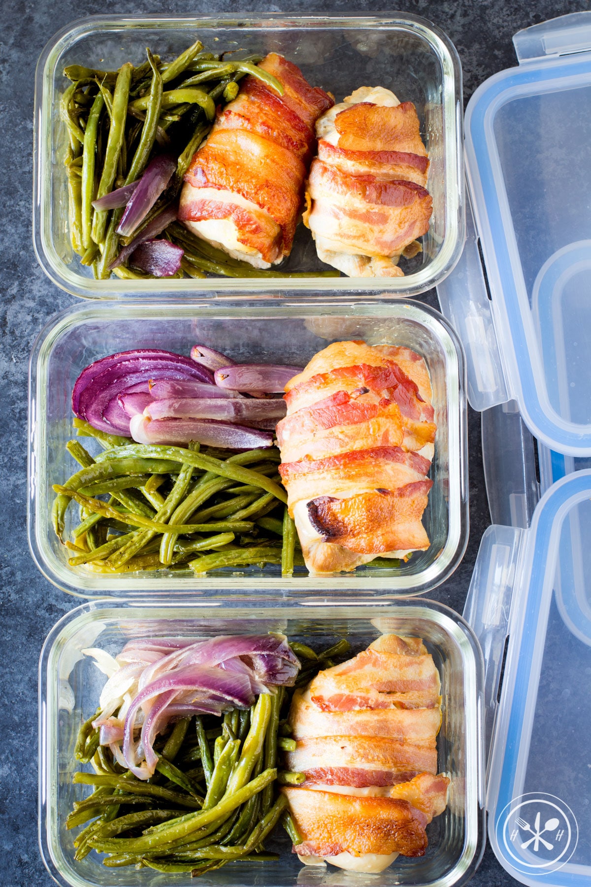 Sheet Pan Bacon Wrapped Chicken Thighs and Green Beans