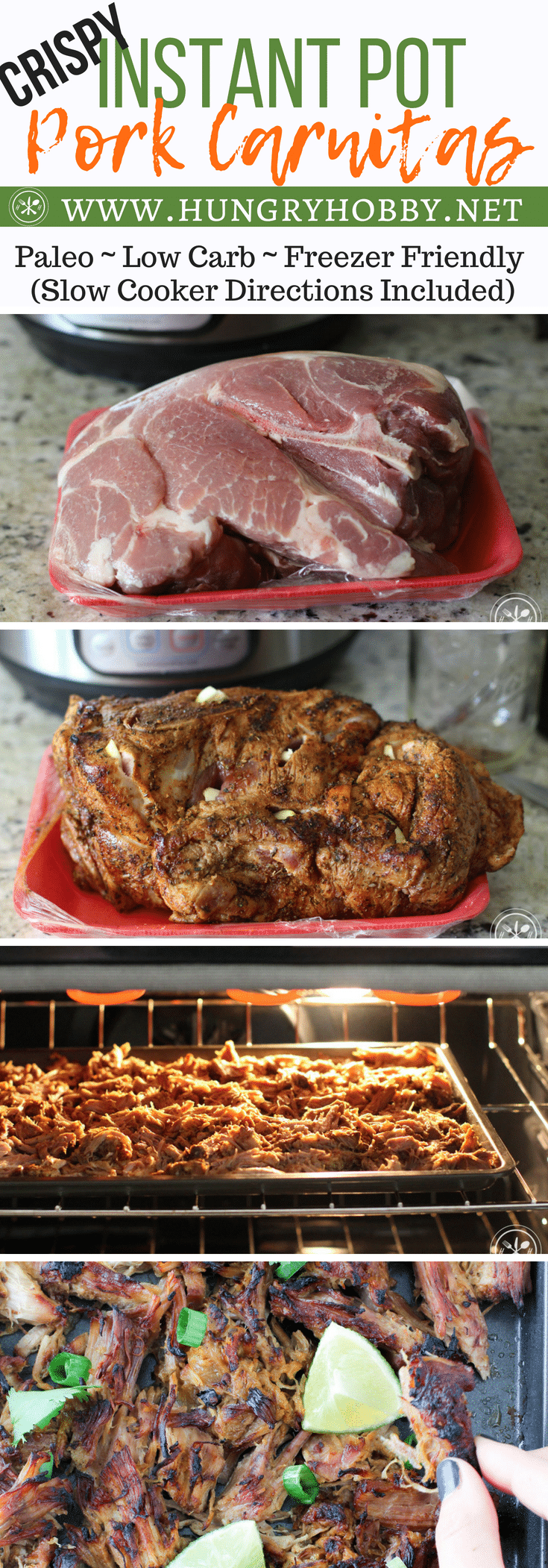 Crispy Instant Pot Pork Carnitas - Paleo, Freezer Friendly, Low Carb