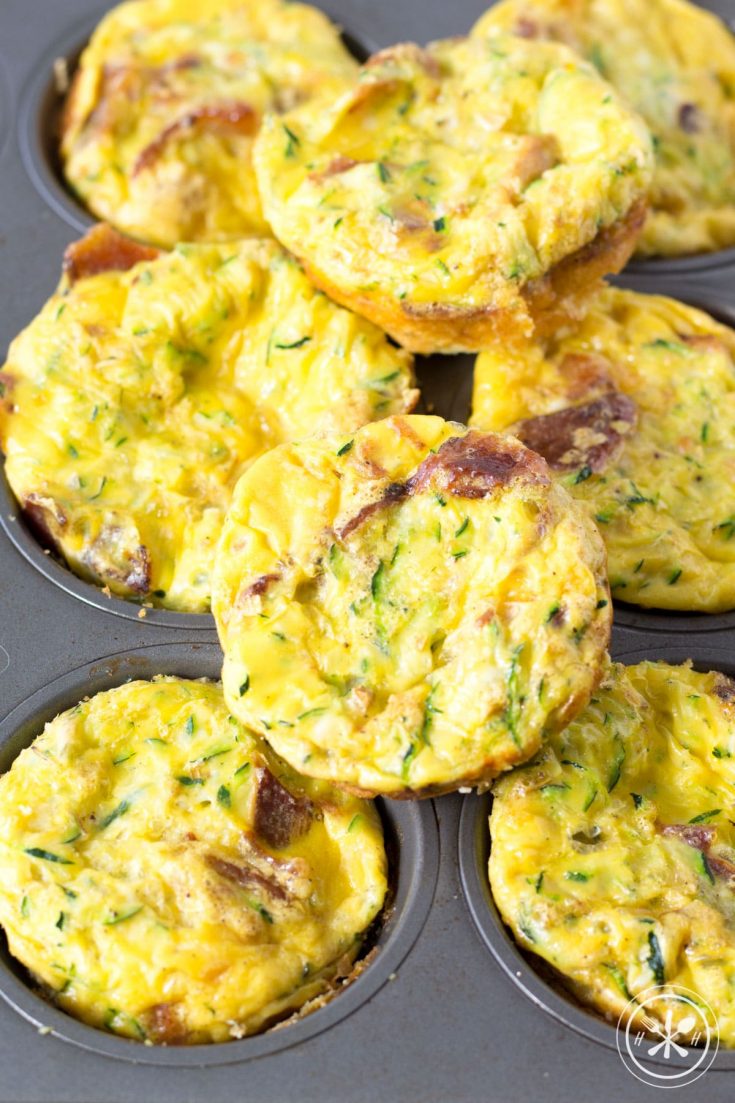 Bacon Zucchini Egg Muffins - Hungry Hobby