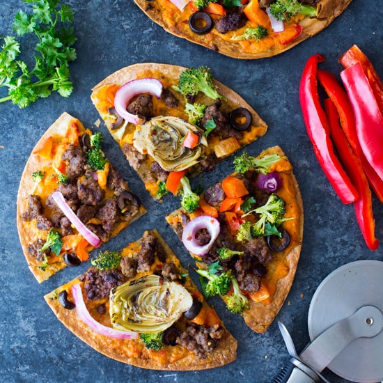 Crispy Dairy Free Mediterranean Pizzas Hungry Hobby