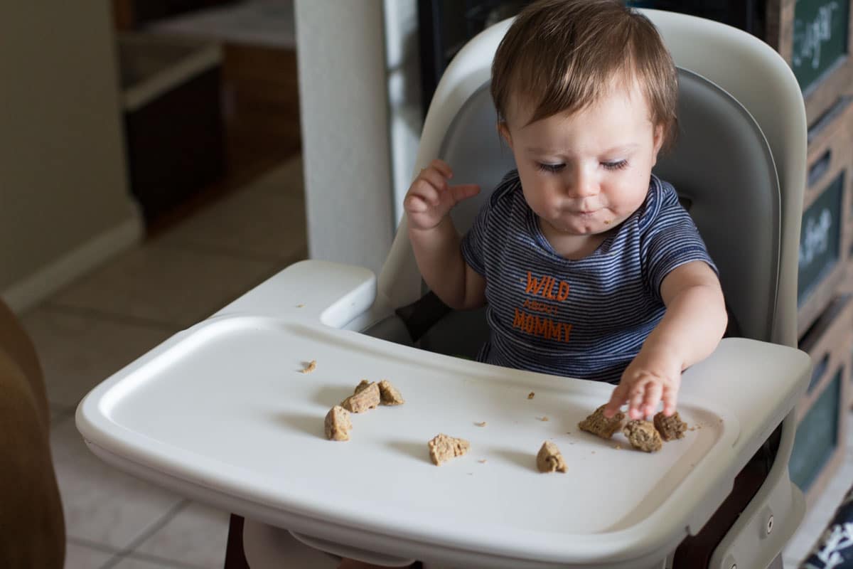 8 Month Old Baby Eating Coconut Oil Banana Muffin