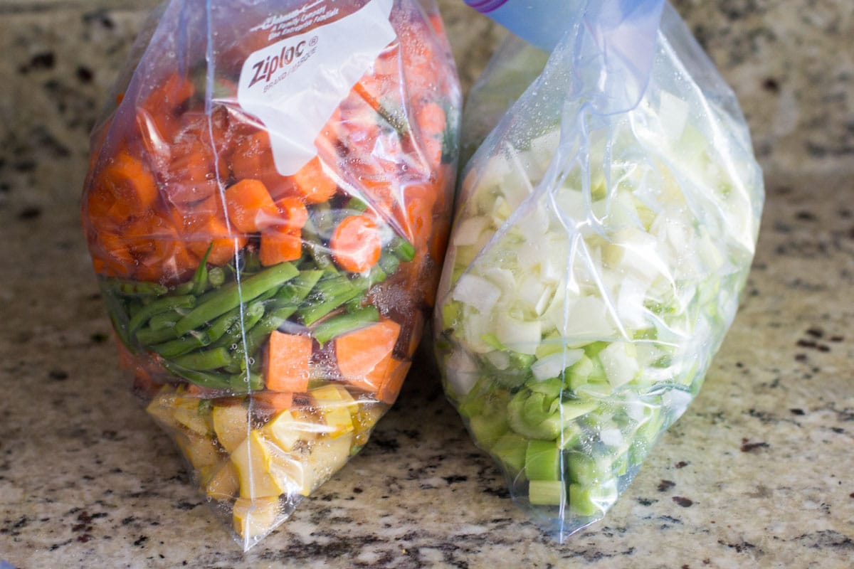 chopped veggies healthy hamburger soup