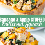 sausage and apple stuffed squash