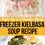 This healthy freezer meal is a veggie-loaded kielbasa soup that can be prepped 3 months ahead then cooked in the crockpot, instant pot, or on the stovetop.