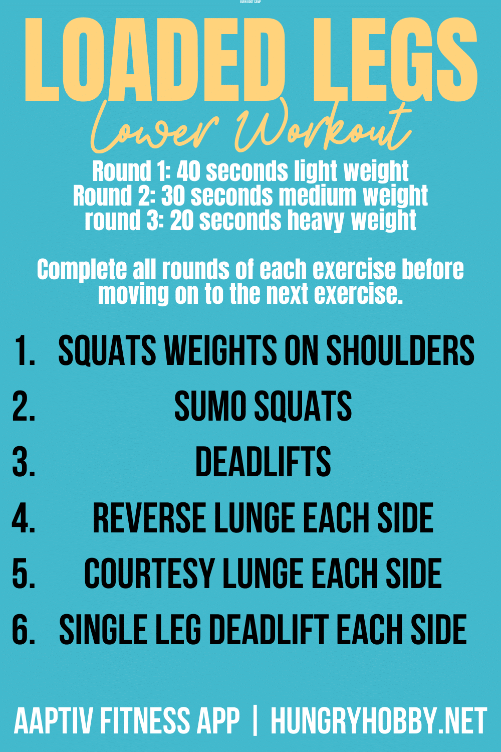 loaded legs workout