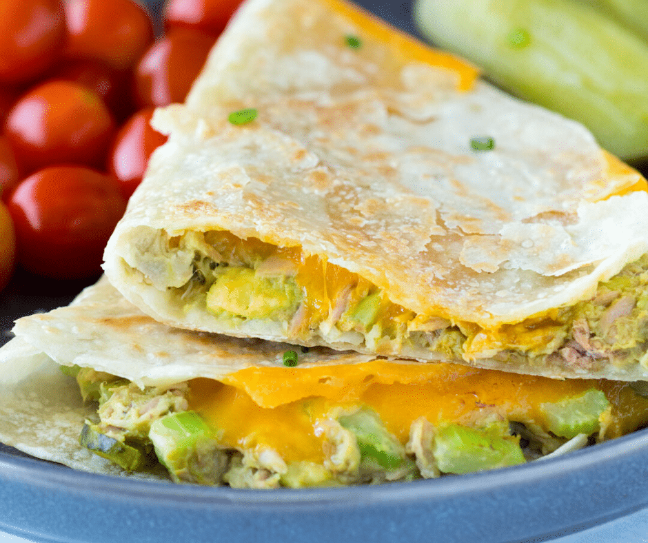 Healthy Tuna Melt Quesadillas - Hungry Hobby