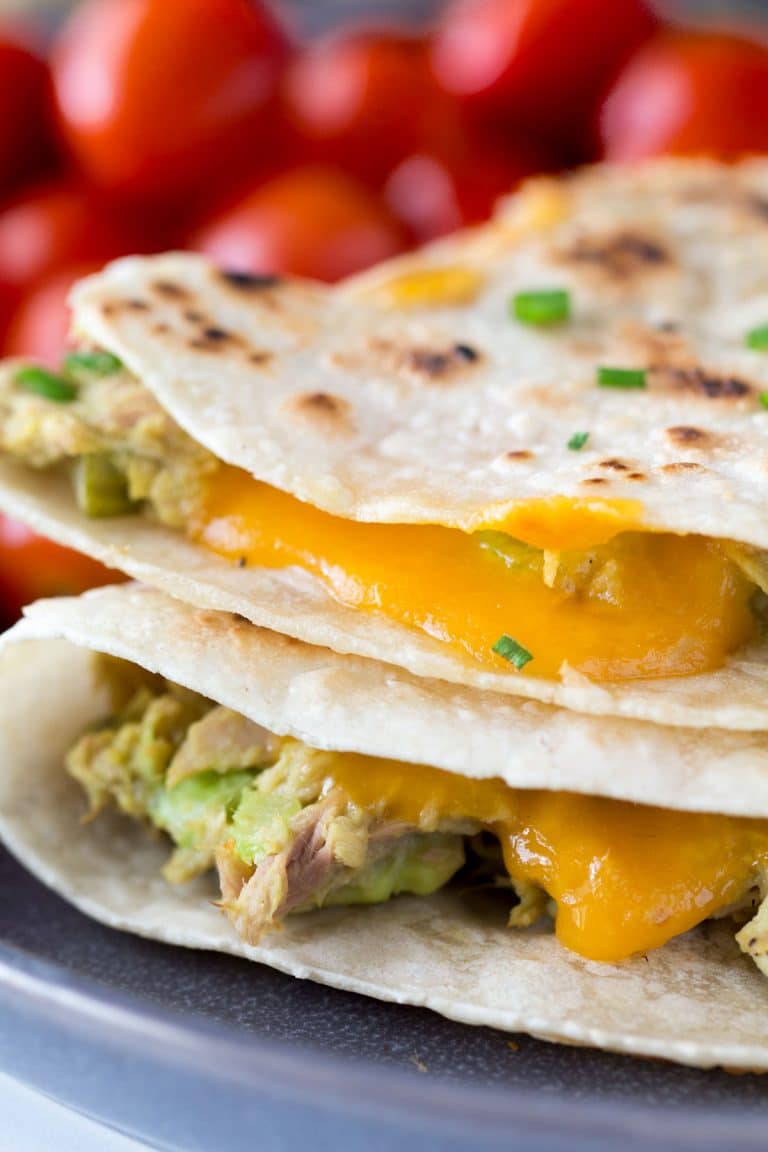 Healthy Tuna Melt Quesadillas - Hungry Hobby