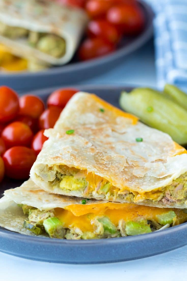 Healthy Tuna Melt Quesadillas - Hungry Hobby