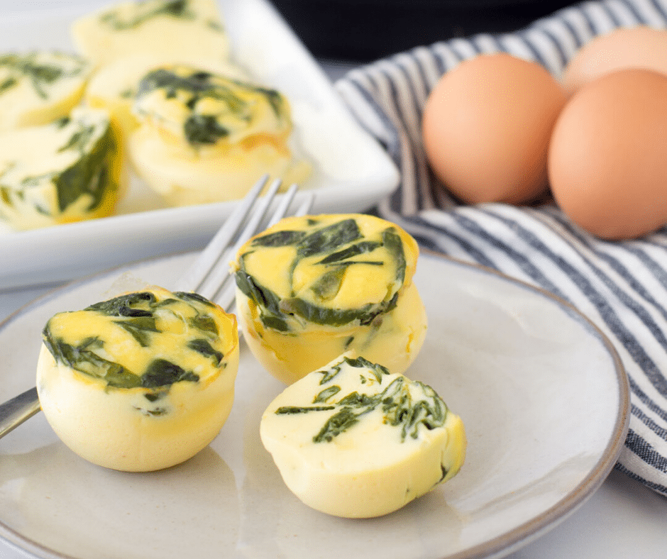 Instant Pot Spinach Mushroom Egg Bites - The Recipe Pot