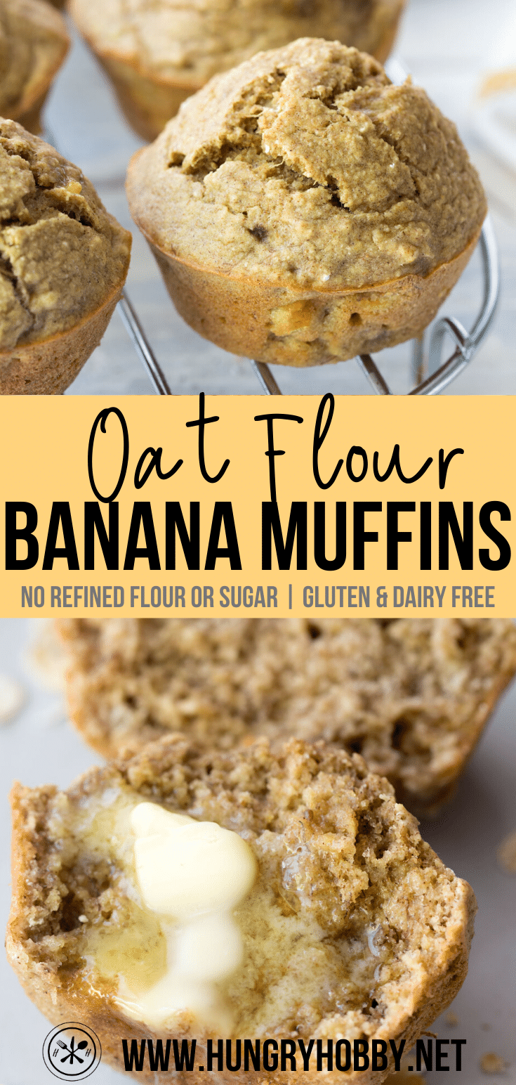 oat flour banana bread pin